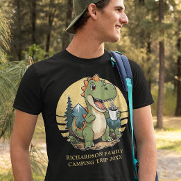 Grappige dinosaurus camper aangepaste familienaam  t-shirt