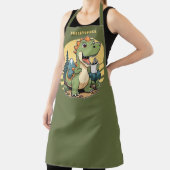 Grappige dinosaurus camping buiten chef-kok gepers schort (Insitu)