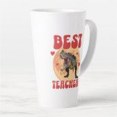 Grappige dinosaurus Dino beste leraar Latte Mok (Rechterhoek)