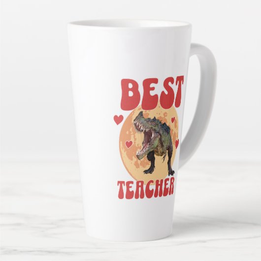 Grappige dinosaurus Dino beste leraar Latte Mok (Rechterhoek)