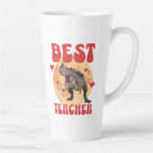 Grappige dinosaurus Dino beste leraar Latte Mok (Rechts)