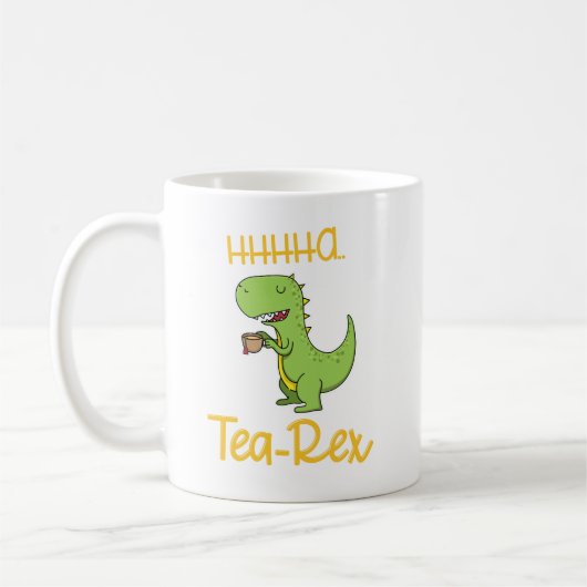 Grappige dinosaurus Drink Tea Rex Tyrannosaurus Koffiemok (Links)