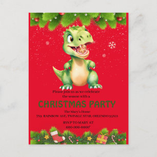 Grappige dinosaurus eet peperkoekjes Kerstmis Briefkaart