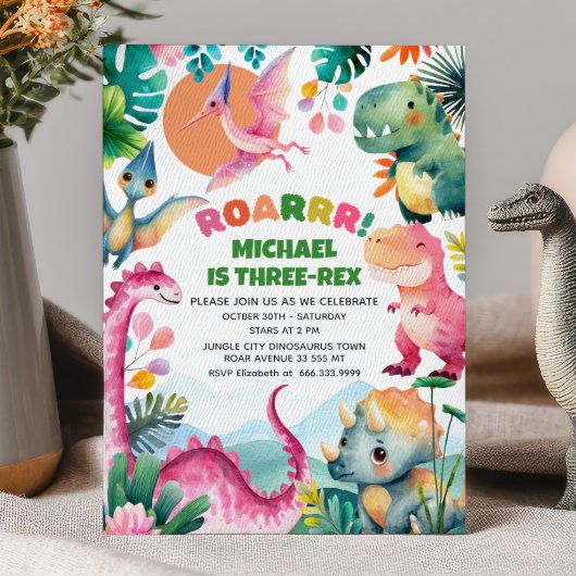 Grappige dinosaurus graaft fossiel Kinder 3e verja Kaart