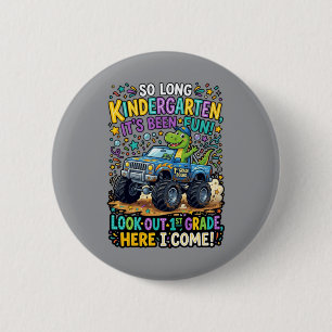 Grappige dinosaurus kleuterschool afstuderen - Pas Ronde Button 5,7 Cm