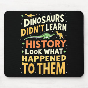Grappige dinosaurus maatschappijleer leraar leerli muismat