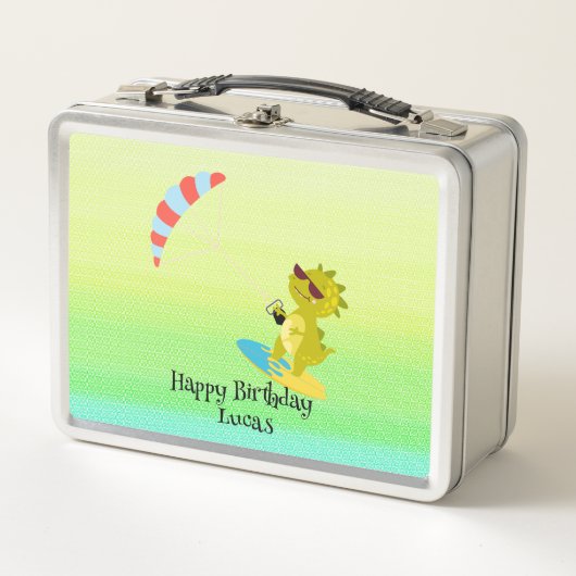 Grappige dinosaurus Paraglider Board School feest  (Voorkant)