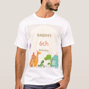 Grappige Dinosaurus Prinses Verjaardag T-shirt