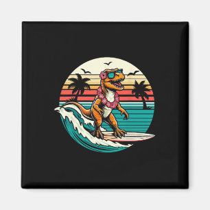 Grappige Dinosaurus Surfplank Strand Zomer Surfen Magneet