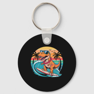Grappige dinosaurus surfplank strand zomer surfen  sleutelhanger