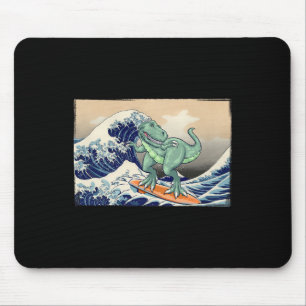 Grappige Dinosaurus, T Rex Surfen, Dinosaurus Kuns Muismat