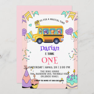 Grappige dinosaurus Terug naar school Buscake Verj Save The Date