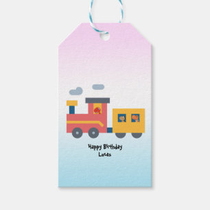 Grappige dinosaurus trein vrachtwagen jongen Schoo Cadeaulabel