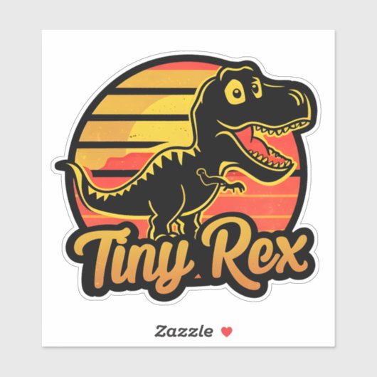 Grappige  Dinosaurus Trex bij Sunset Tiny Rex Sticker (Vel)