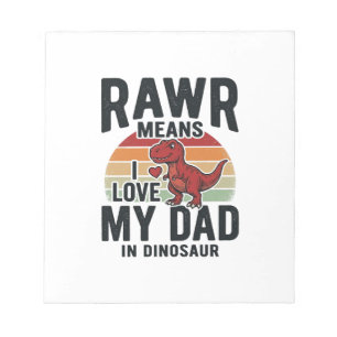 Grappige dinosaurus vader RAWR vintage shirt ontwe Notitieblok