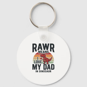 Grappige dinosaurus vader RAWR vintage shirt ontwe Sleutelhanger