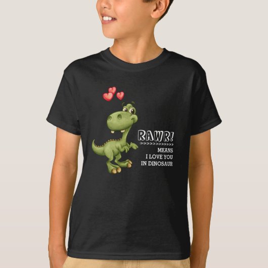 Grappige dinosaurus Valentijnsdag cadeau T-shirt (Voorkant)