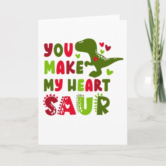 Grappige Dinosaurus Valentijnskaart Kaart (Voorkant)