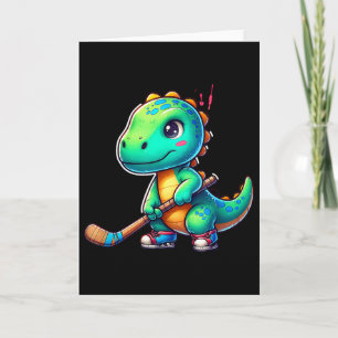 Grappige dinosaurus veldhockeyspeler Cool team  Kaart