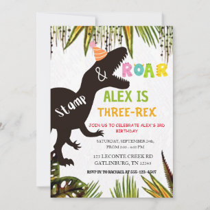 Grappige Dinosaurus verjaardagsuitnodiging Kaart