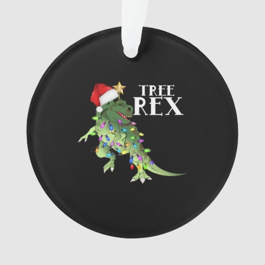 GRAPPIGE DINOSAURUSBOOM REX MET KERSTVERLICHTING T ORNAMENT (voorkant)
