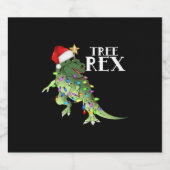 GRAPPIGE DINOSAURUSBOOM REX MET KERSTVERLICHTING T SPARKLING WIJNETIKET (Enkel label)