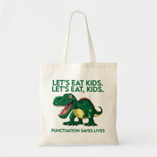 Grappige dinosaurusgrammaticalles tote bag