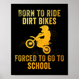 Grappige Dirt Bike Art voor Jongens Meisjes Motorc Poster