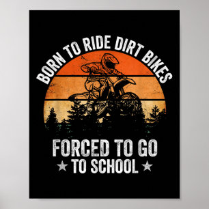 Grappige Dirt Bike Art voor Jongens Meisjes Motorc Poster