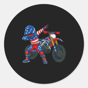 Grappige Dirt Bike Kunst Rijder Motocross Motorfie Ronde Sticker