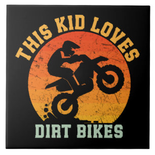 Grappige dirt bike voor kinderen tegeltje