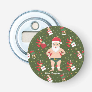 Grappige Dirty Santa Christmas Collectie Papieren Button Flesopener