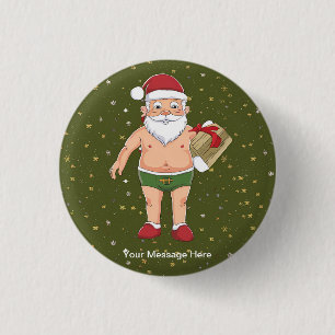 Grappige Dirty Santa Christmas Collectie Papieren Ronde Button 3,2 Cm