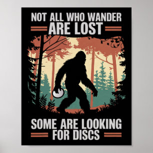 Grappige Disc Golf Bigfoot Mannen Vrouwen Disc Gol Poster