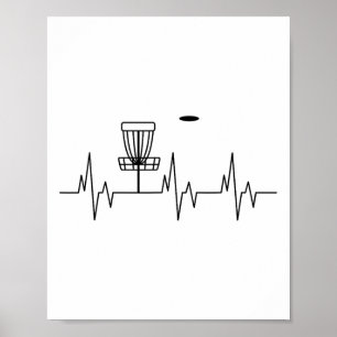Grappige Disc Golf Hartslag Schattige Alternatieve Poster