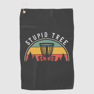 Grappige Disc Golf Lover Stupid Tree Golfhanddoek