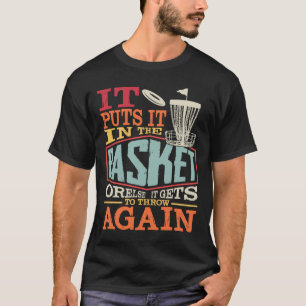 Grappige discgolf het zet het in de schets of ande t-shirt