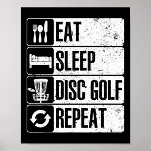Grappige discgolfkunst voor mannen vrouwen golfspe poster
