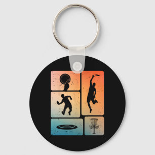Grappige Discgolfspeler Cool Vliegende Schijf Spor Sleutelhanger