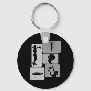 Grappige Discgolfspeler Cool Vliegende Schijf Spor Sleutelhanger
