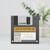 Grappige diskette 80s 90s Verjaardag uitnodiging (Staand voorkant)
