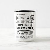 Grappige District Attorney Handling Informatie Mok (Midden)