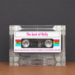Grappige DJ 80s Cassettebandje 40th Birthday custo Kaart