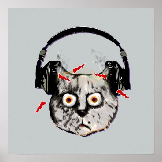 grappige DJ cat boltz Poster (Voorkant)