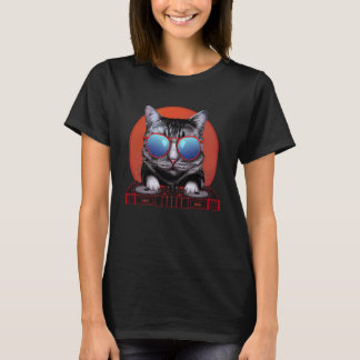 Grappige DJ Kat met Koptelefoon EDM Rave DJ Raver  T-shirt