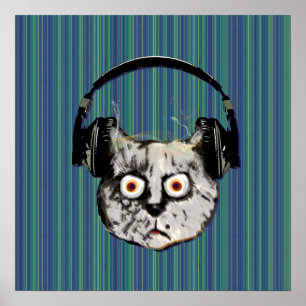 grappige DJ-kat Poster