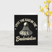 Grappige Dminton Speler Love Shuttle Design 1 Kaart (Gele Bloem)