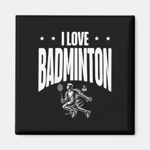 Grappige Dminton Speler Love Shuttle Design 7 Magneet