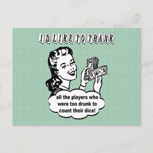 Grappige dobbelstenen - ik wil bedanken briefkaart (Voorkant)