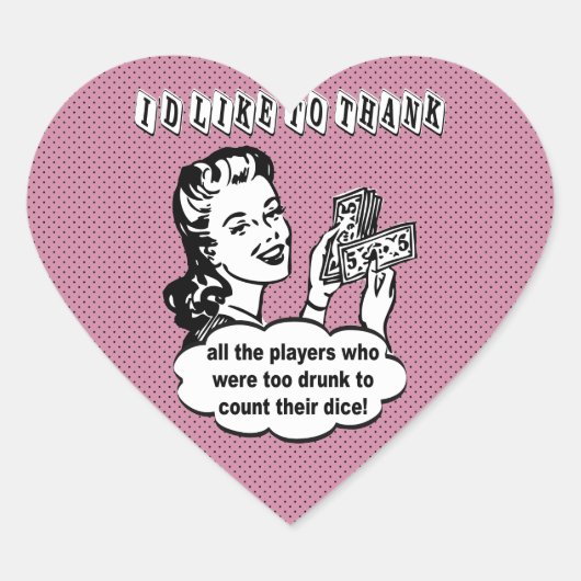 Grappige dobbelstenen - ik wil bedanken hart sticker (Voorkant)